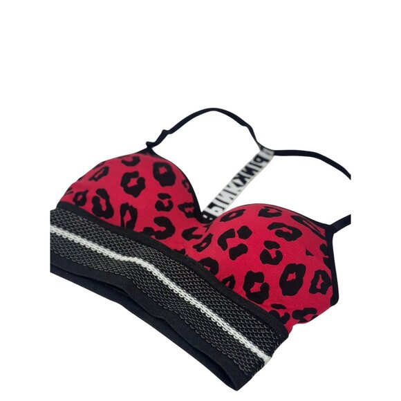 Victoria’s Secret PINK Cool & Comfy Wireless Bralette – Neon Red Leopard , XS/XP - Picture 1 of 6